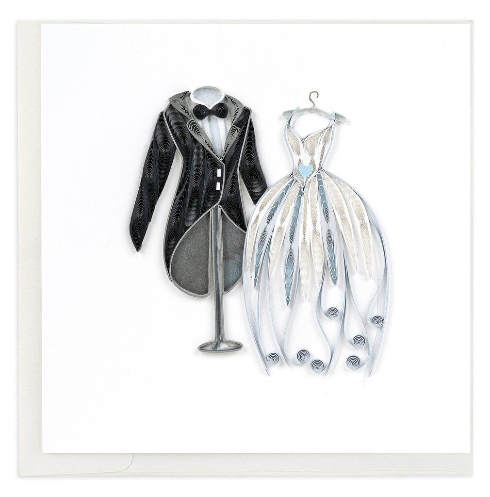 Wedding Tux & Gown Quilling Card LV283