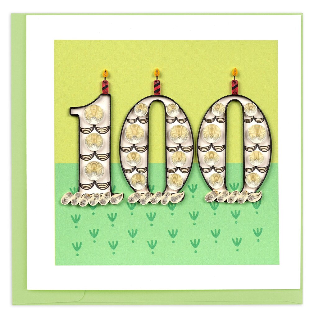 Birthday Milestone - 100 Quilling Card BD196