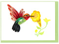 Hummingbird & Flowers Gift Enclosure Quilling Card GE5002