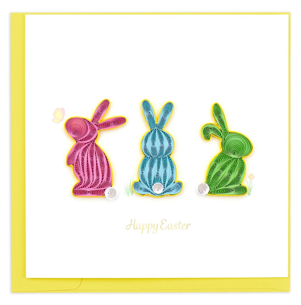 Easter Bunnies Quilling Card HD663