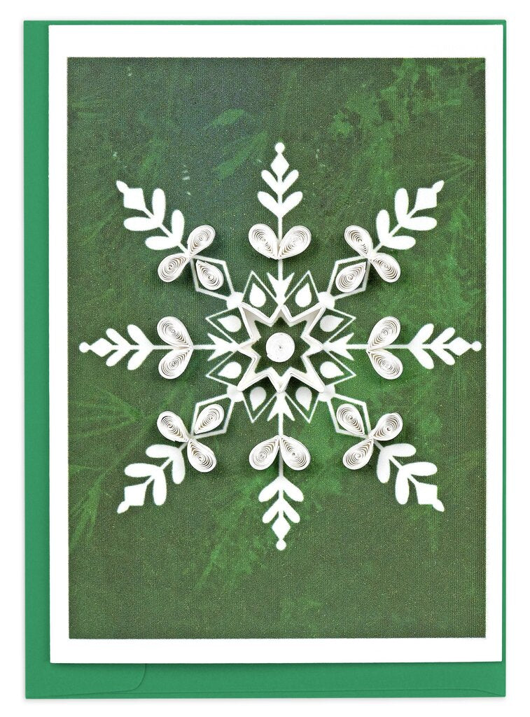 Snowflake on Pine Gift Enclosure Quilling Card GE5005