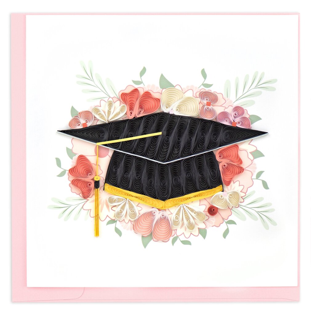 Floral Mortarboard Quilling Card CG823