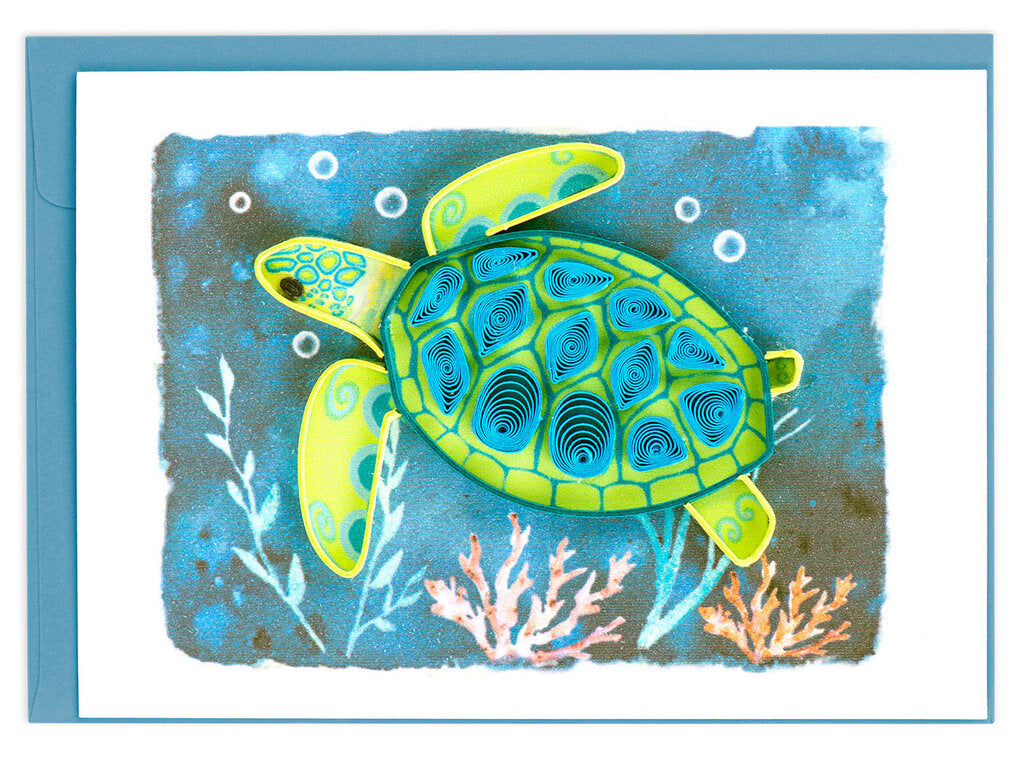 Sea Turtle Gift Enclosure Quilling Card GE599
