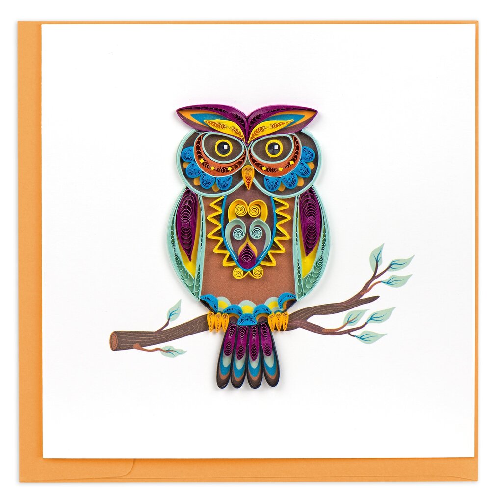 Decorative Owl Quilling Card BL1422