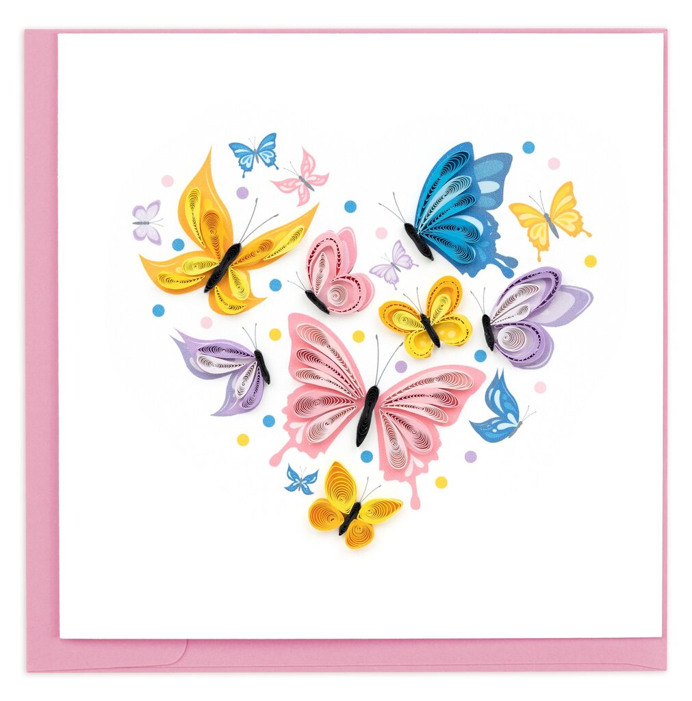 Butterfly Heart Quilling Card BL1365