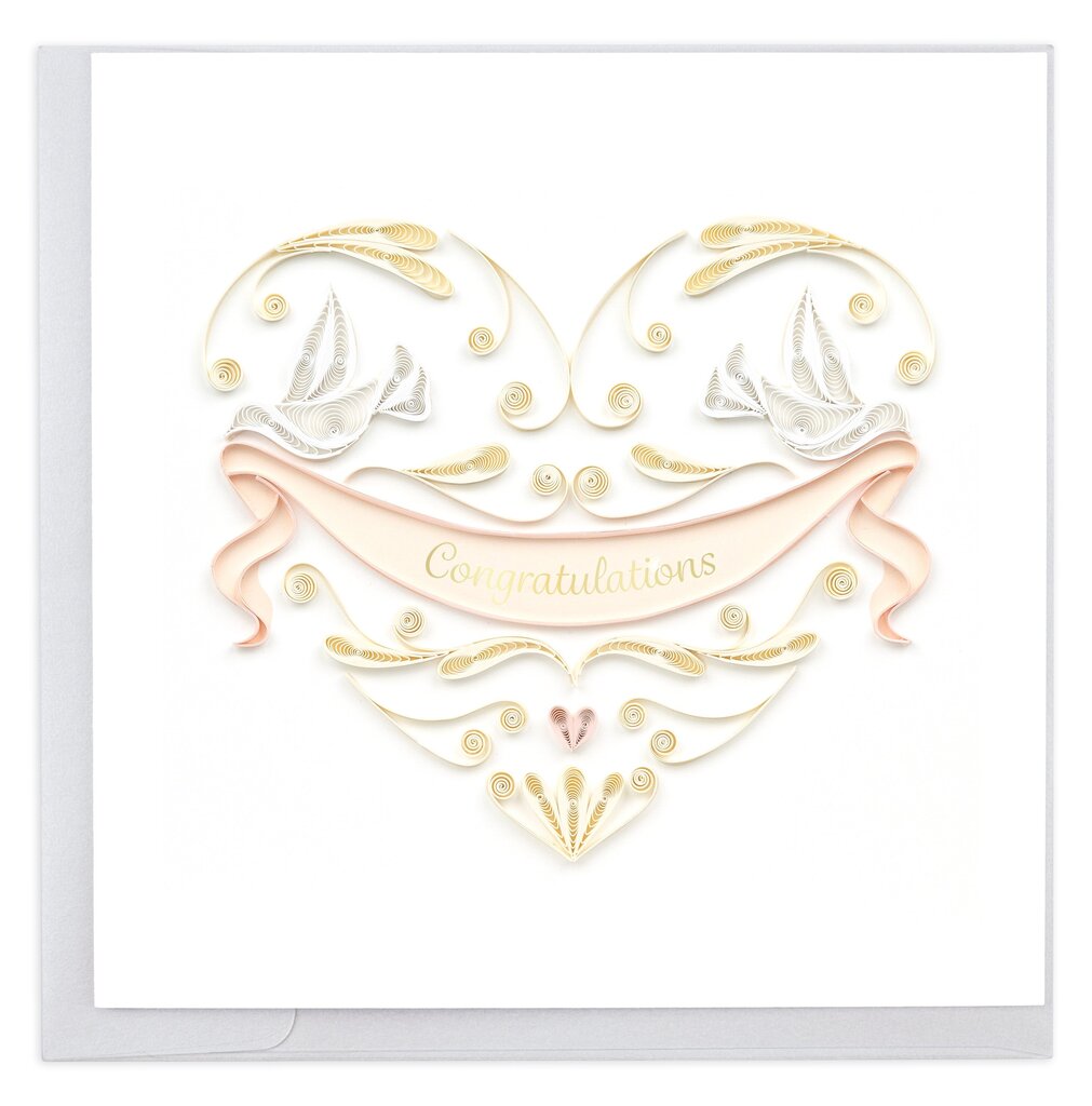 Wedding Doves Heart Quilling Card LV265