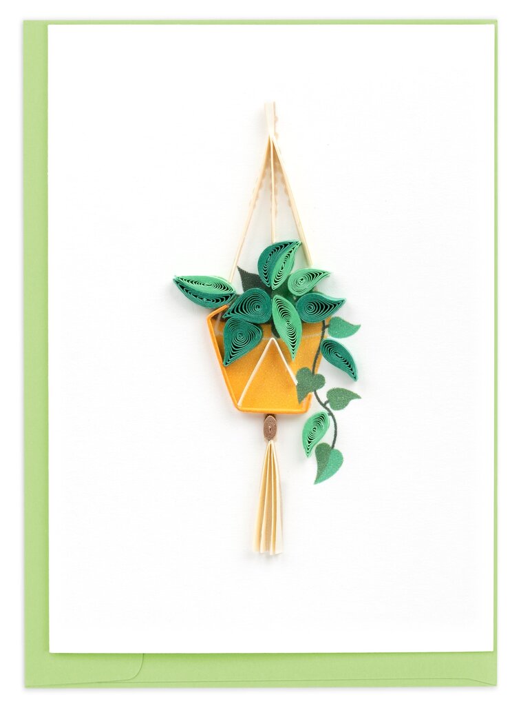 Pothos Macrame Hanger Gift Enclosure Quilling Card GE581