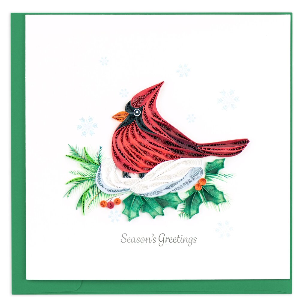 Snowy Cardinal Quilling Card HD674