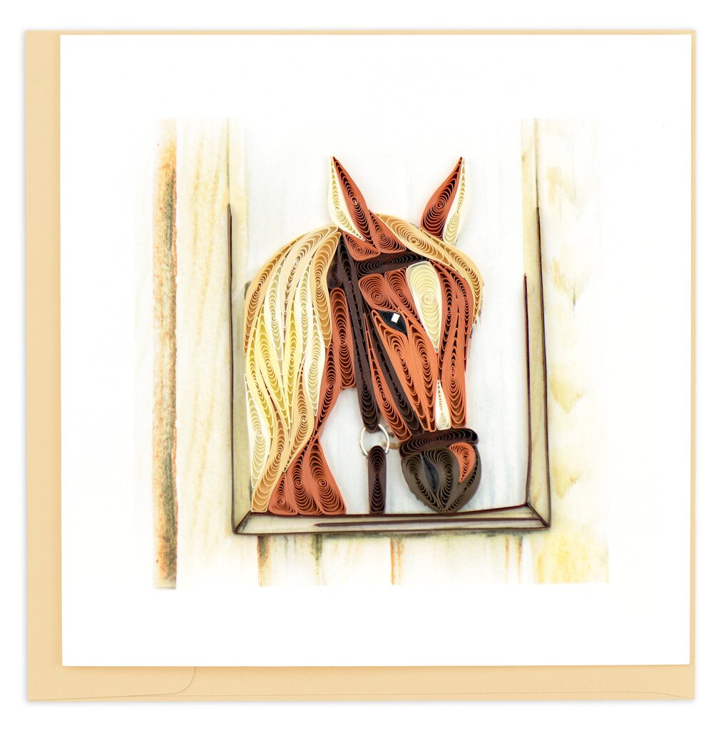 Horse in Stable Quilling Card BL1316
