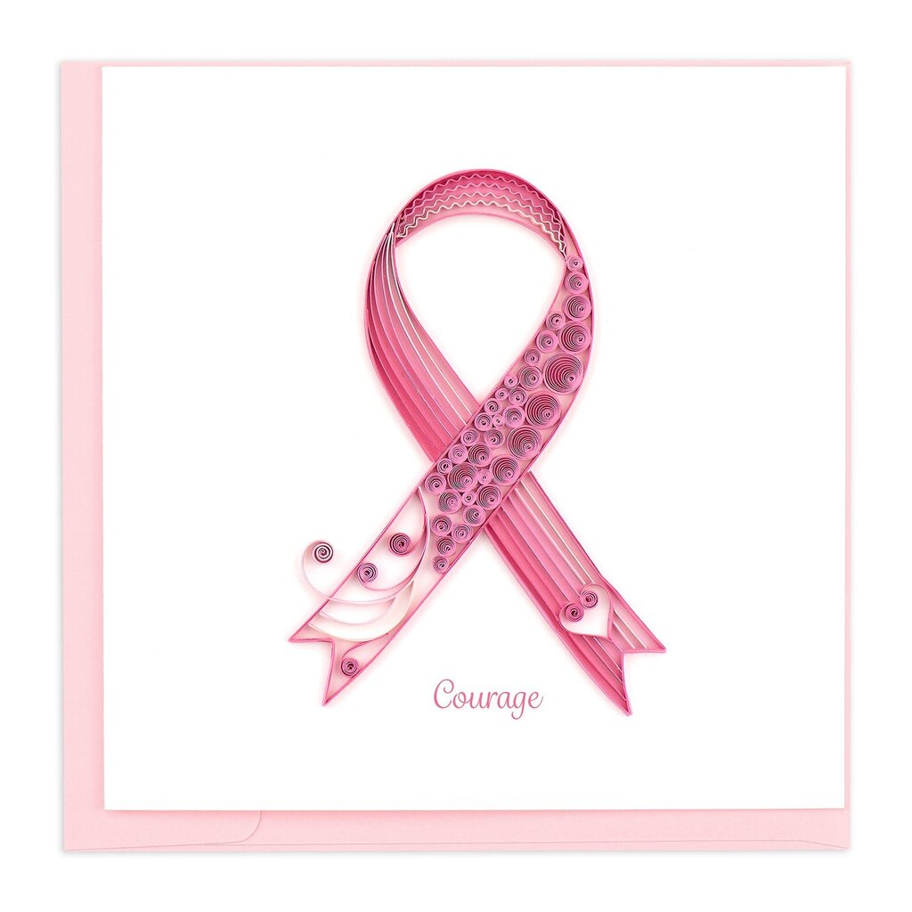 Breast Cancer Ribbon Quilling Card SO719