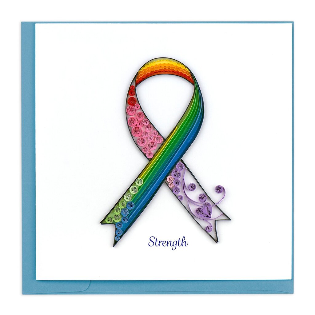 Rainbow Cancer Ribbon Quilling Card SO720
