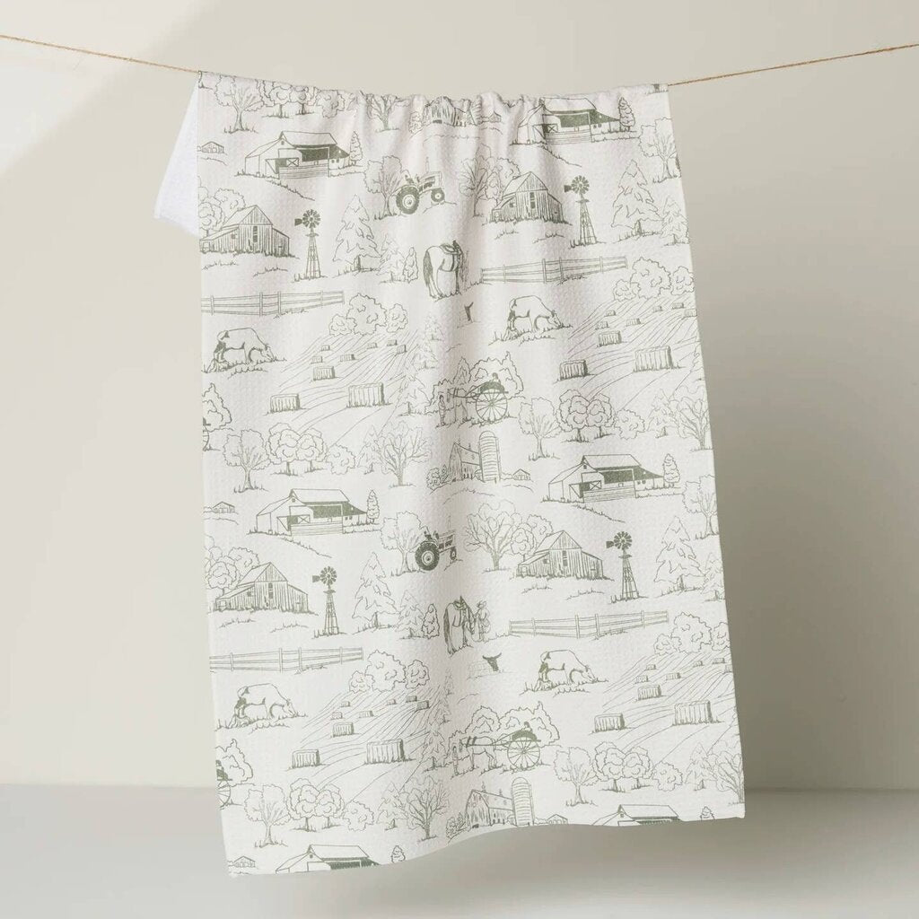 Farmyard Geometry Tea Towel
