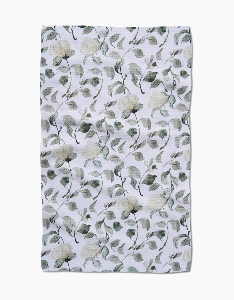 Spring Floral Blossoms Geometry Tea Towel
