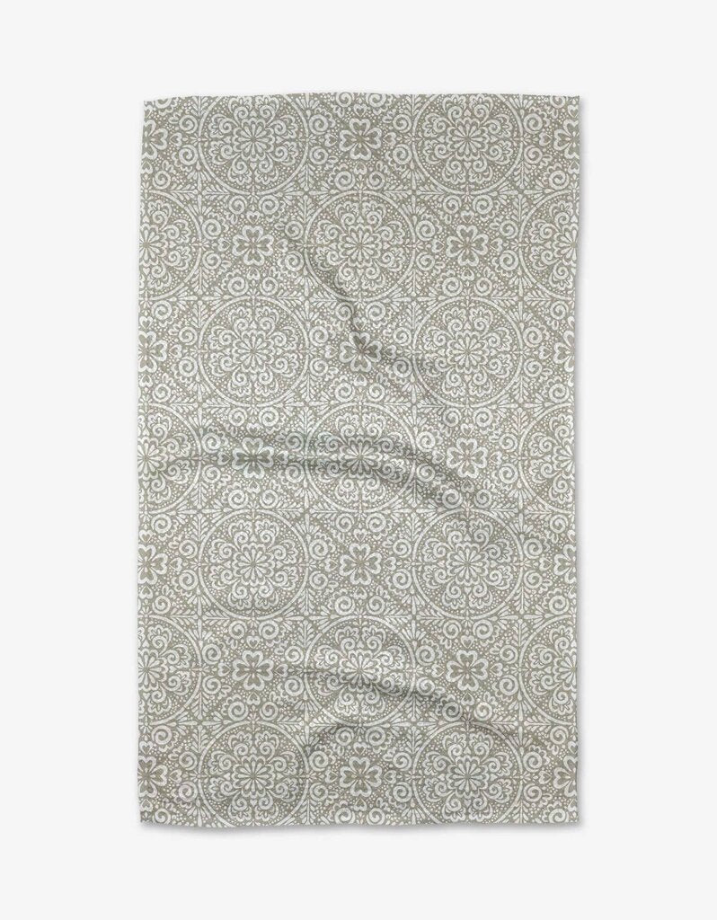 Boho Medallion Geometry Tea Towel