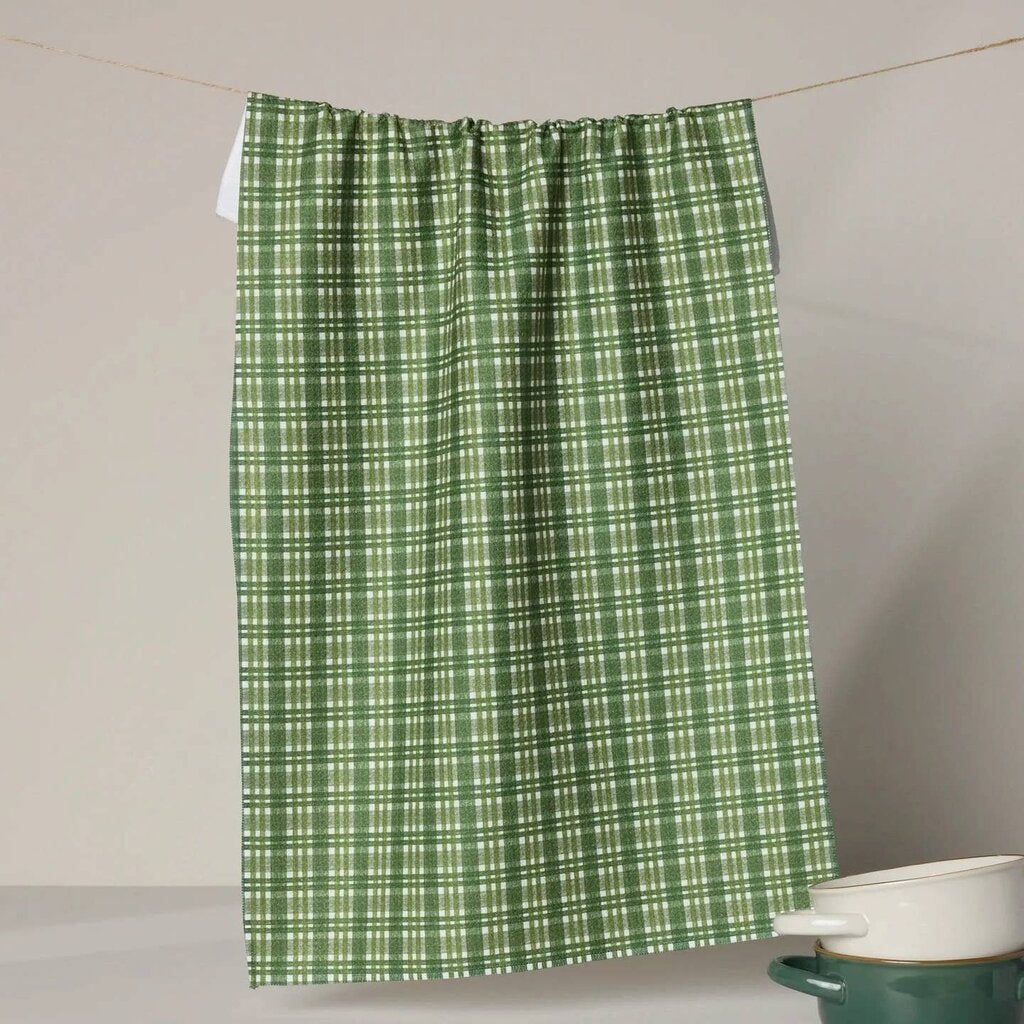 Shay Plaid Geometry Tea Towel