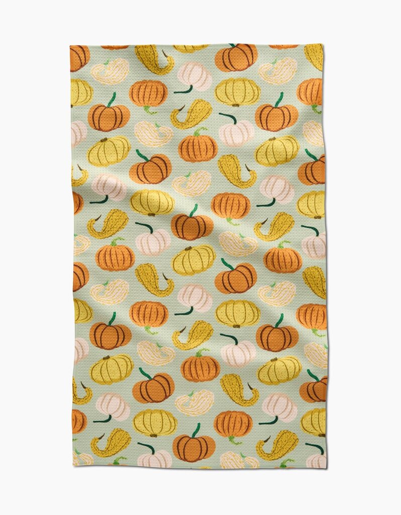 Pumpkin and Gourds Geometry Tea Towel