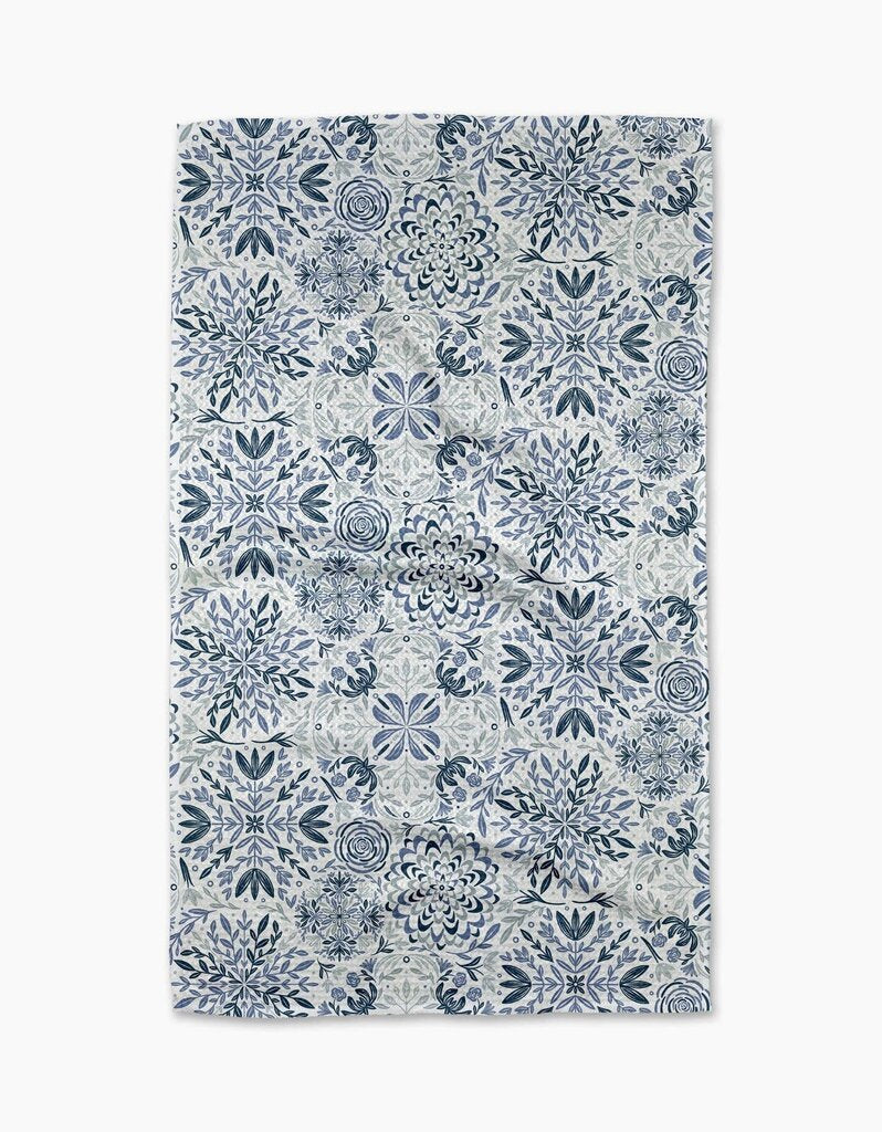 Floral Medallions Geometry Tea Towel