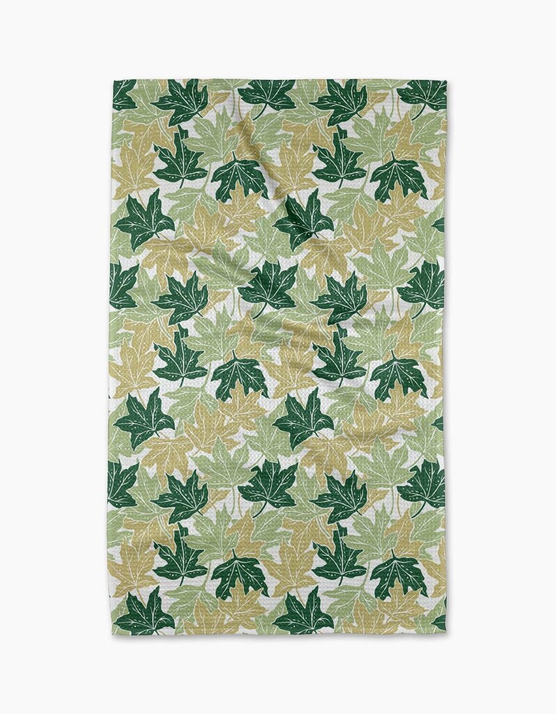 Maple Leaves Geometry Tea Towel