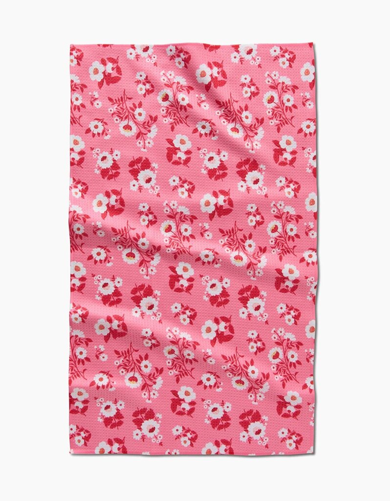 Romance in Bloom Geometry Tea Towel