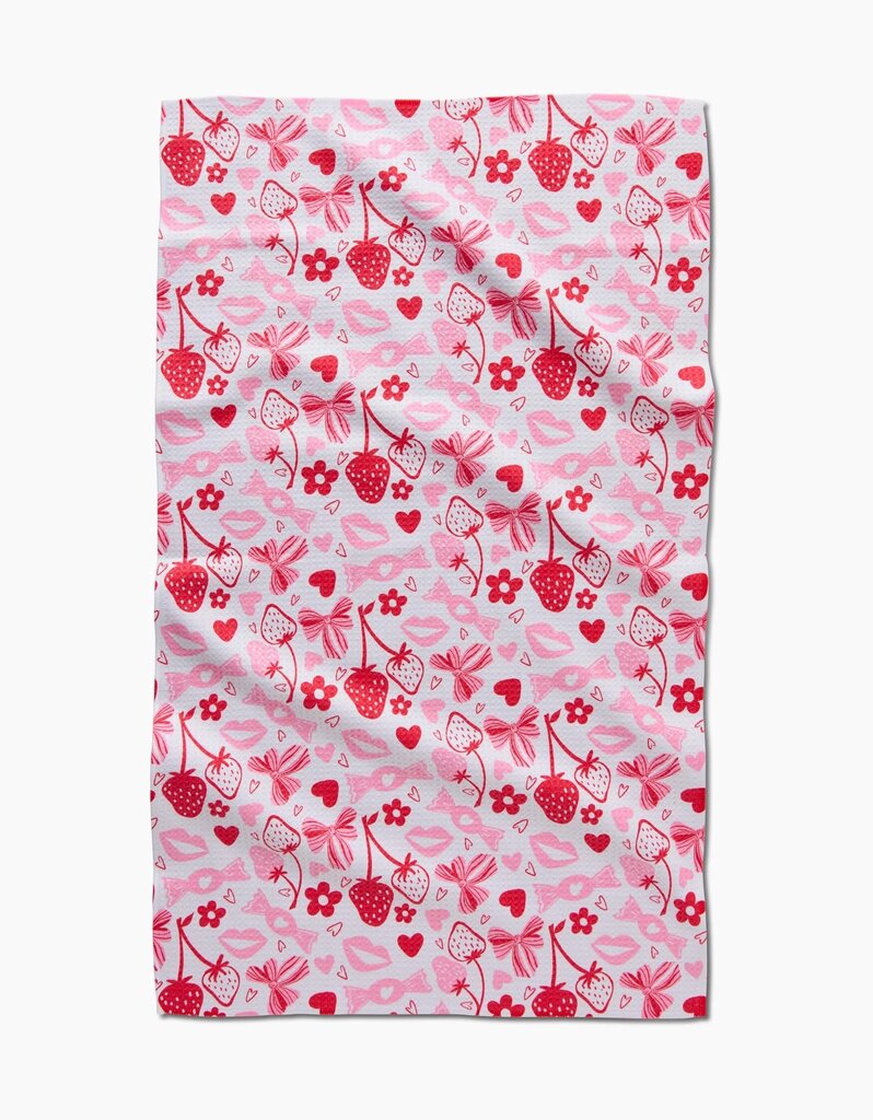 Sweet Valentine Geometry Tea Towel