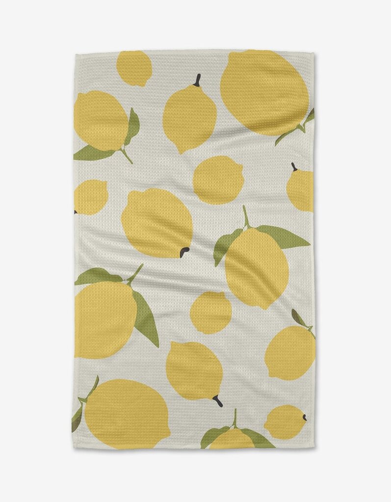 Sunny Lemons Geometry Tea Towel