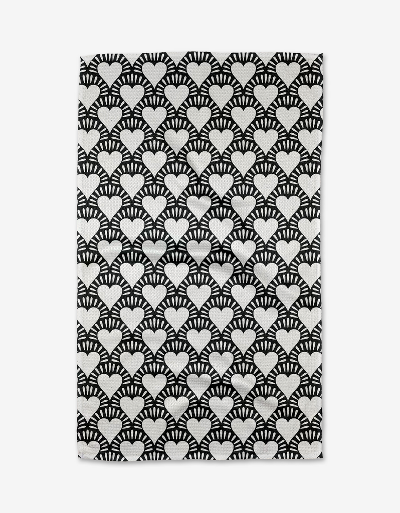 Heartthrob Onyx Geometry Tea Towel
