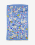 Geese Bunnies Geometry Tea Towel