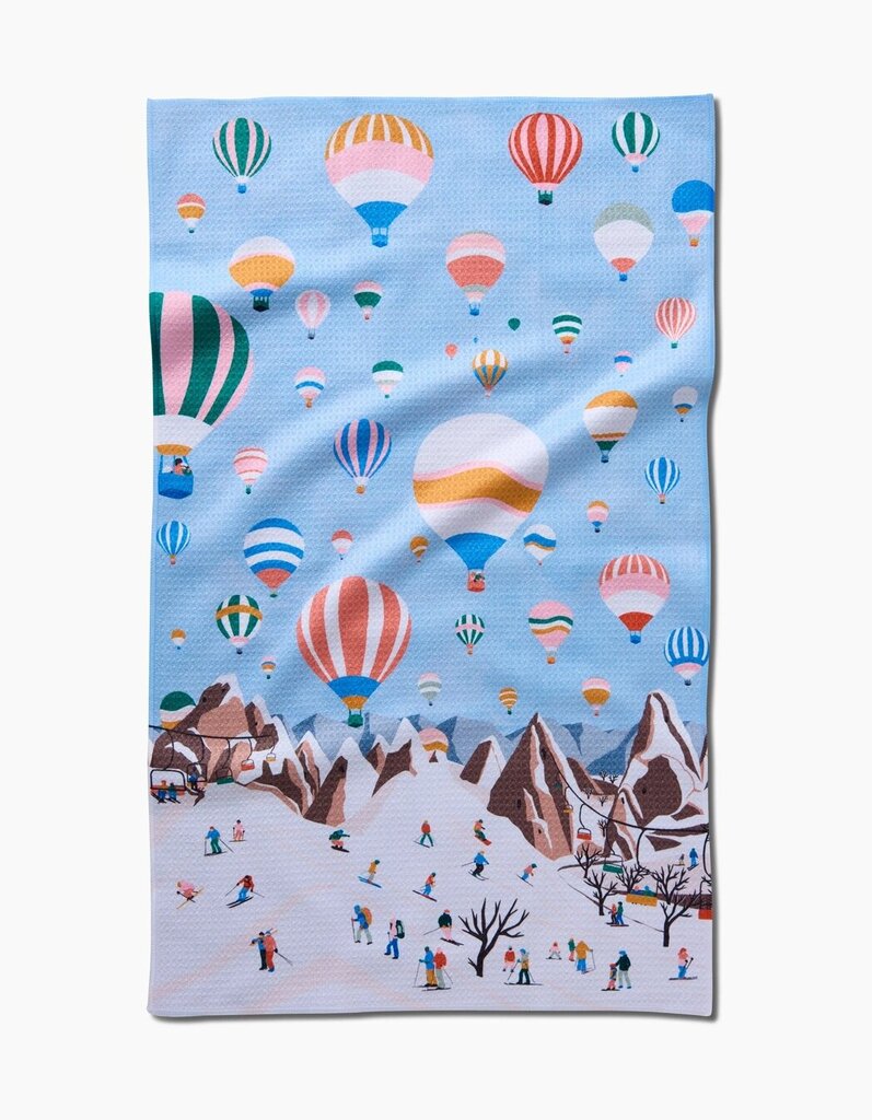 Hot Air Balloons Geometry Tea Towel