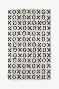 Hugs and Kiss White Geometry Tea Towel