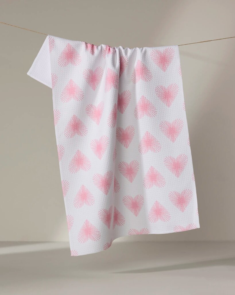 Life Line Hearts Geometry Tea Towel