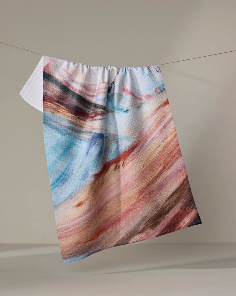 Golden Hour In The Rockies Geometry Tea Towel