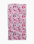 Classic Christmas Icons Red Geometry Bar Towel