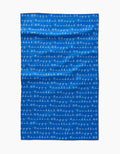 Happy Hanukkah Blue Geometry Tea Towel