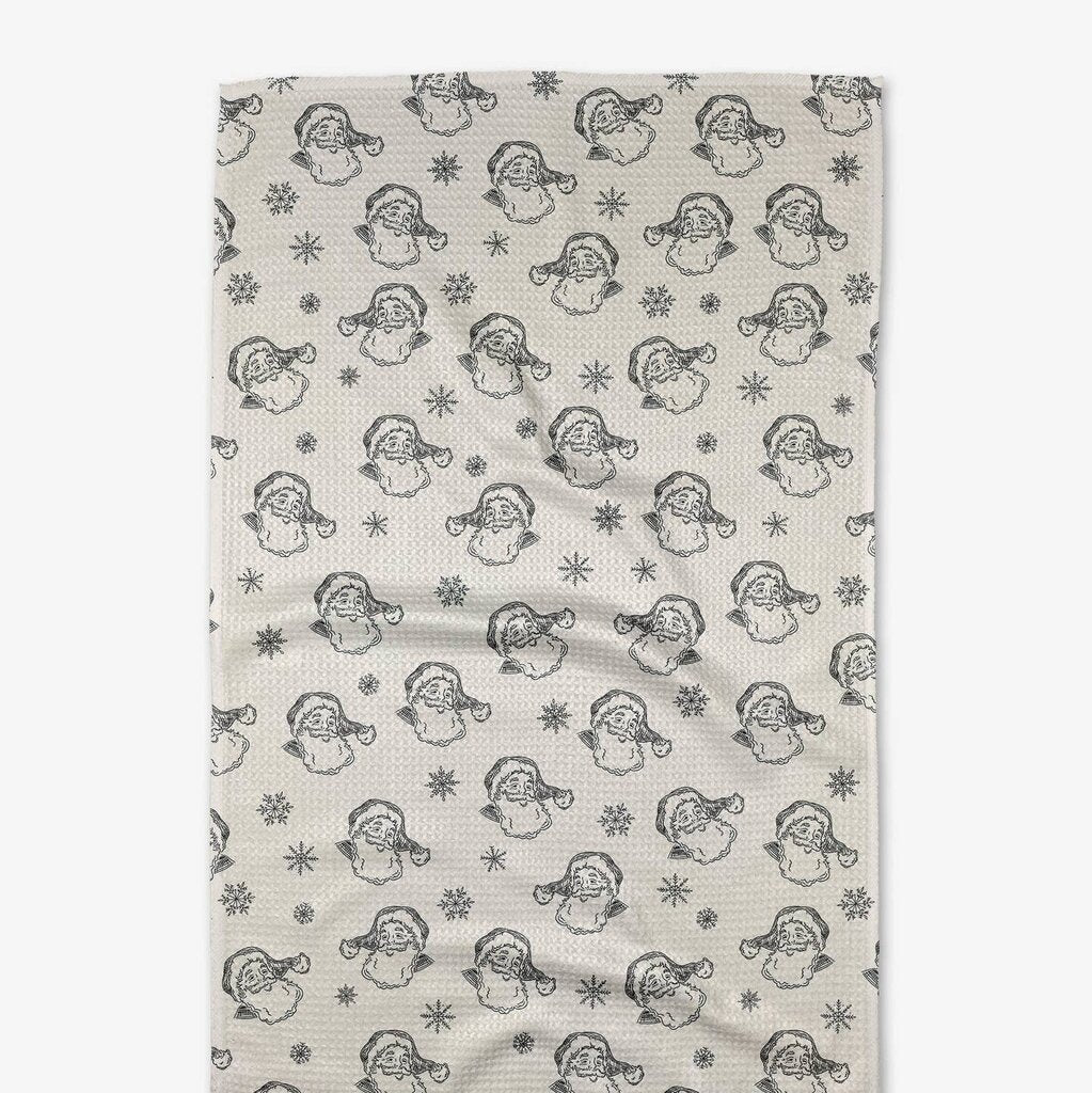 Vintage Santa Geometry Tea Towel