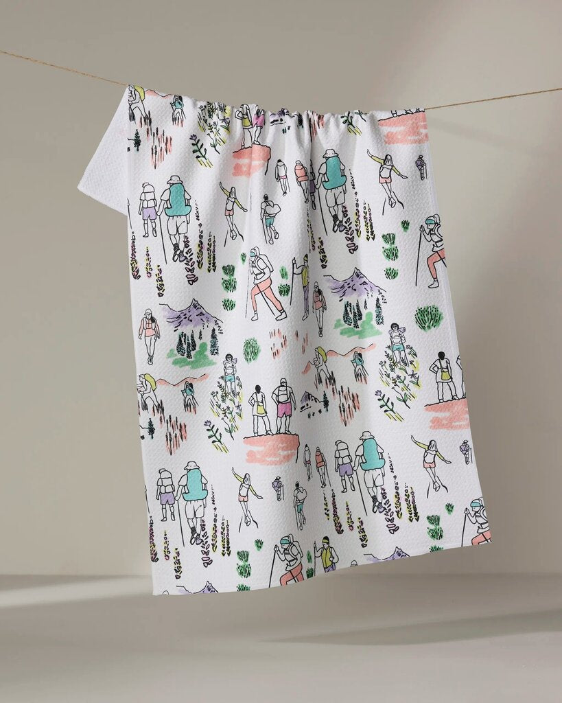 Take A Hike Geometry Tea Towel