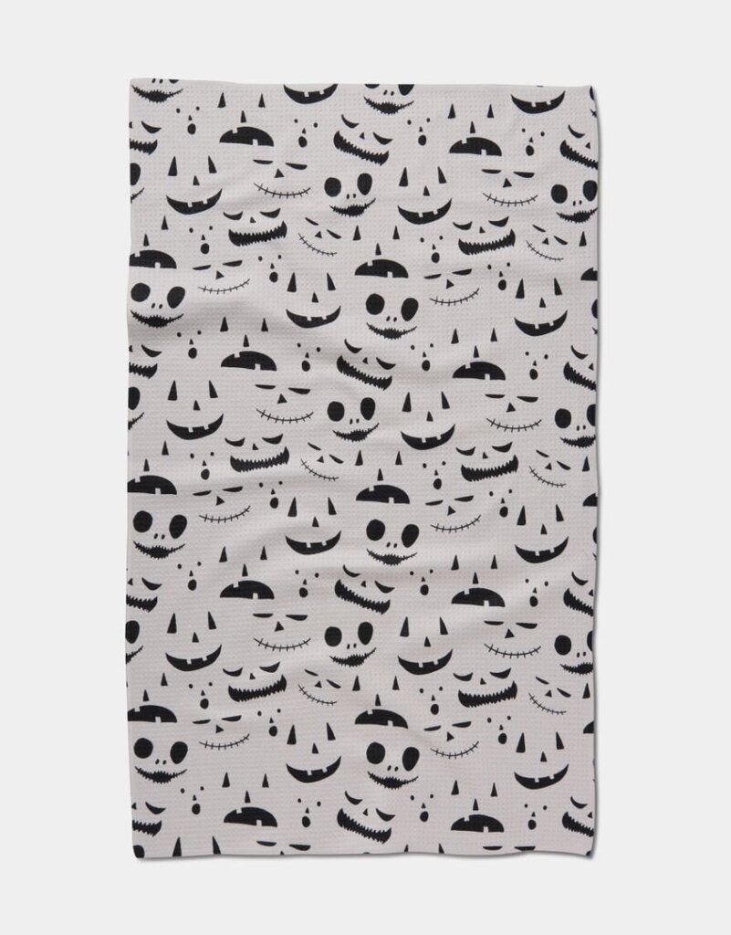 Jack O Lantern Cream Geometry Tea Towel