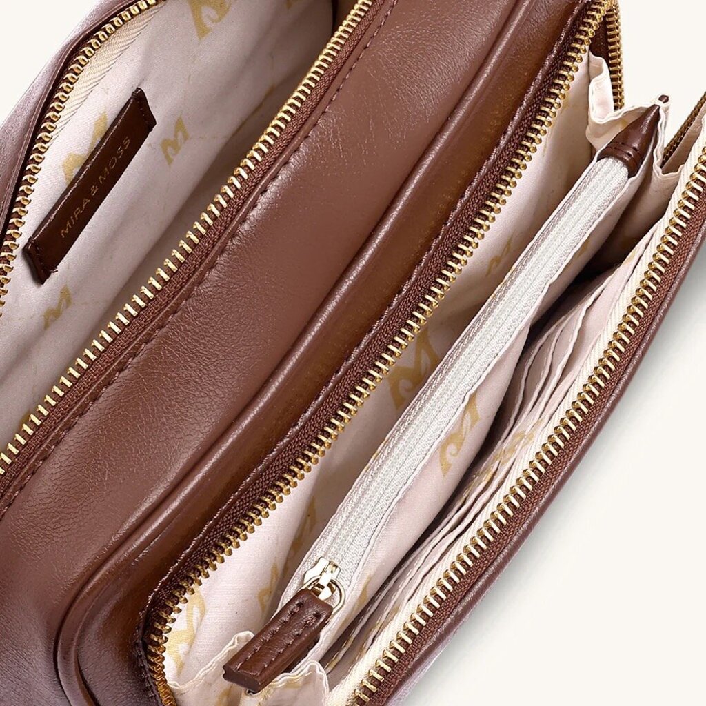 Mira & Moss Lucienne Crossbody Myra Bag - Shiny Chocolate Brown MM-00033