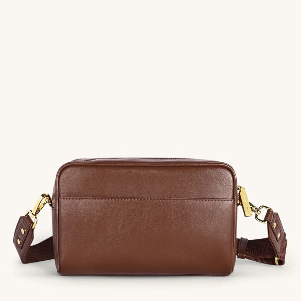 Mira & Moss Lucienne Crossbody Myra Bag - Shiny Chocolate Brown MM-00033