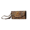 Magnolia Lane Hand Tooled Hand Clutch Wristlet Wallet S-7508