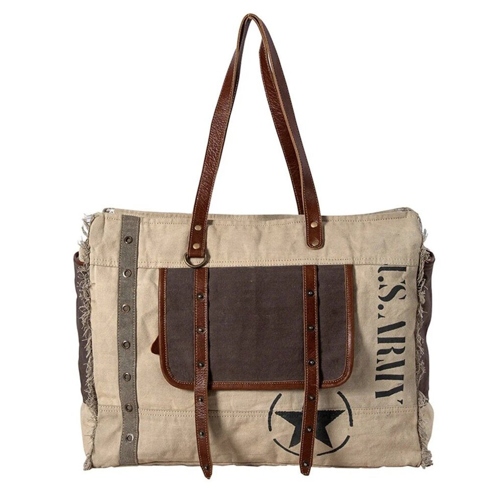 Army Motif Weekender Myra Bag S-8054