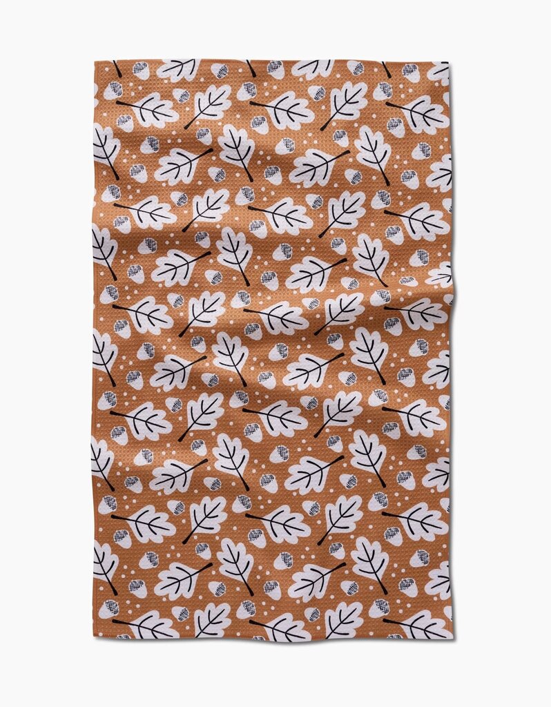 Falling Acorns Geometry Tea Towel