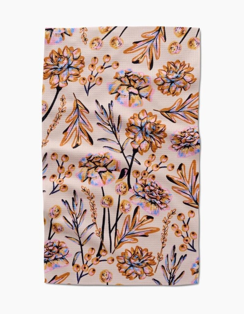 Autumn Bouquet Geometry Tea Towel