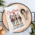 Christmas In The Barn Cow Tea Towel TT-4963
