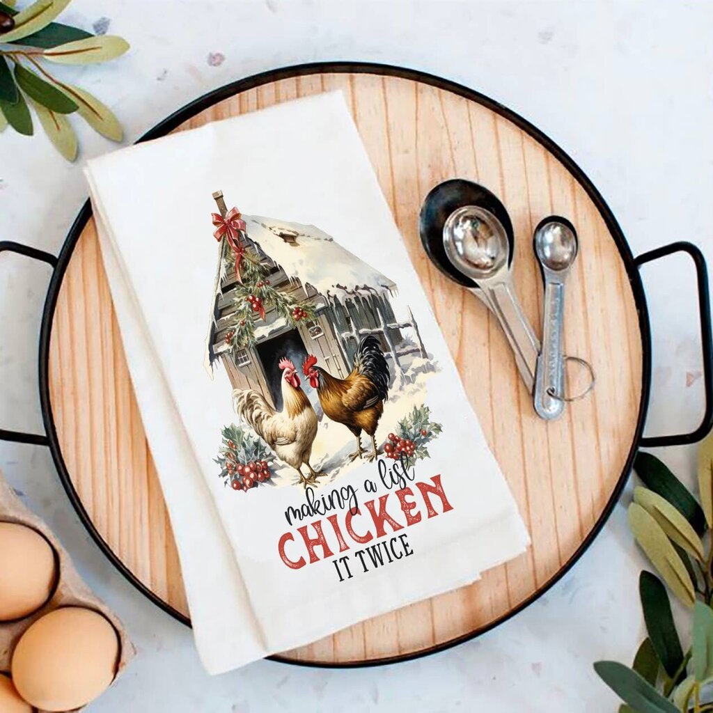 Making A List Chicken Tea Towel TT-4957