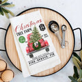 Christmas Tree Farm Red Pick Up Flour Sack Tea Towel TT-4856