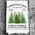 Christmas Tree Farm Market Flour Sack Tea Towel TT-4576