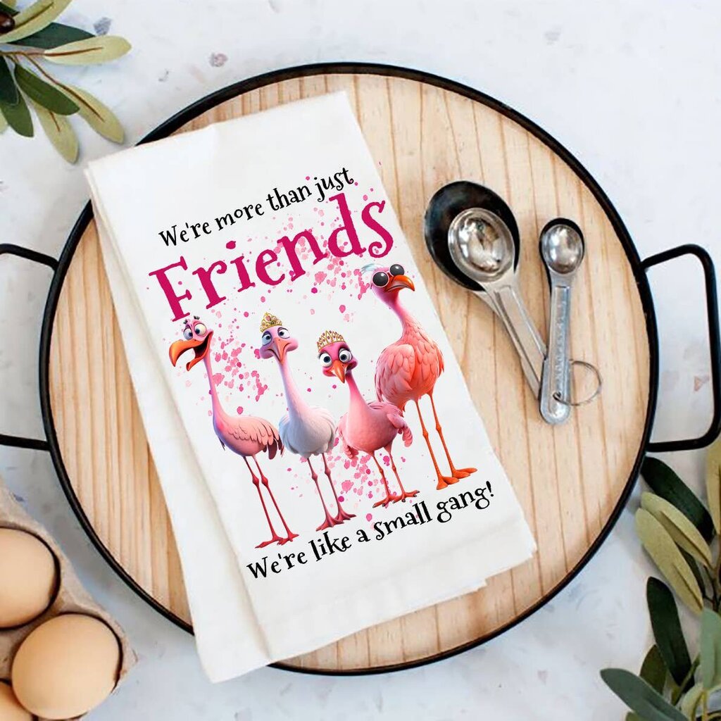 Flamingos Friends Small Gang Flour Sack Tea Towel TT-1595