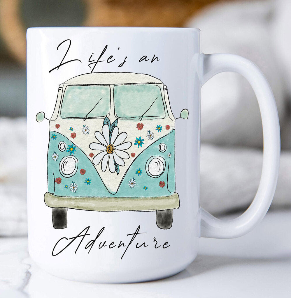 Life Is An Adventure VW Bus 15 oz MUG-2596