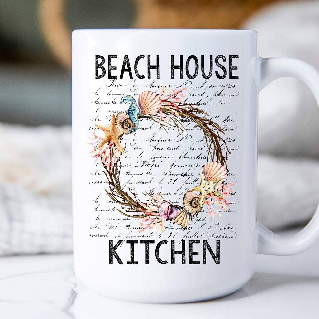 Beach House Sea Shell Wreath 15 oz MUG-2033
