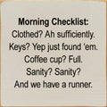 Morning Checklist 7X7 Sign t6430 OLD IVORY
